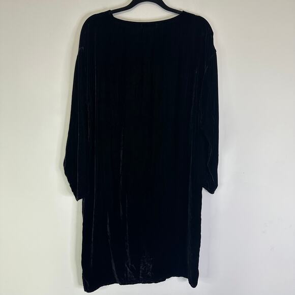 Free People X CP Shades Black Velvet Bridget Long Sleeve Mini Dress Size Small - Picture 6 of 9